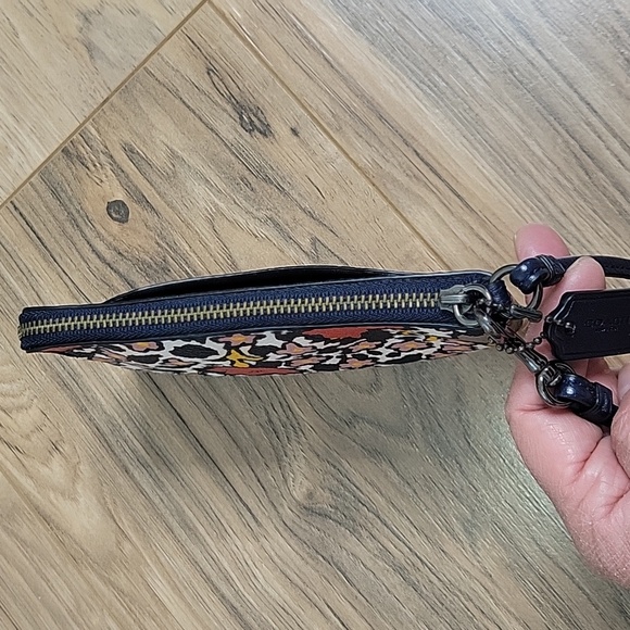 Coach Small Wristlet In Mixed Yankee Floral Print Coated Canvas - Picture 9 of 14